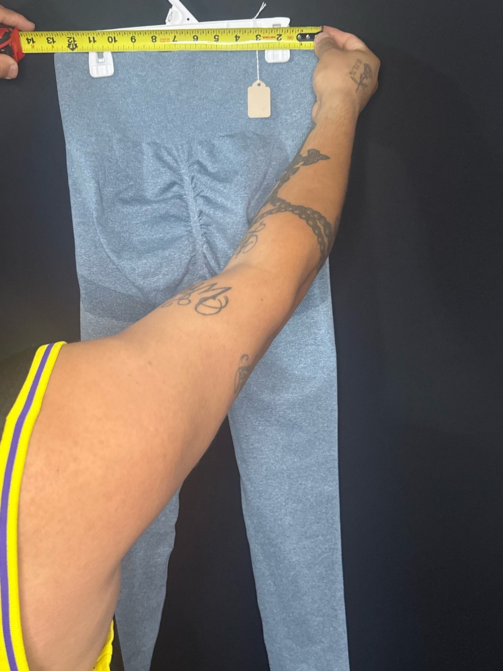Seamless High-Waist Leggings in Heather Blue